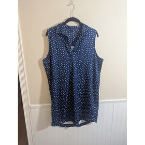 Vineyard Vines Navy Blue Polka Dot Sleeveless Mini Dress